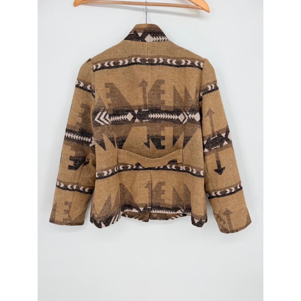 Chico's Patterned Blanket Coat 0 Beige Multi Southwestern Aztec Cabin Core Boho - Picture 2 of 12
